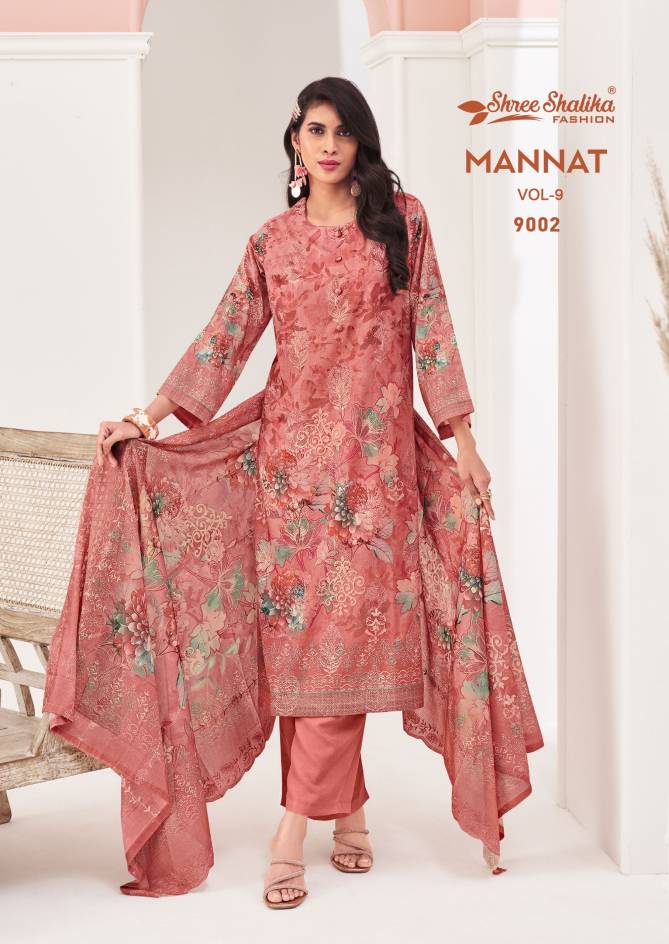 Mannat Vol 9 By Shree Shalika Digital Printed Lawn Cotton Dress Material Wholesale Online
